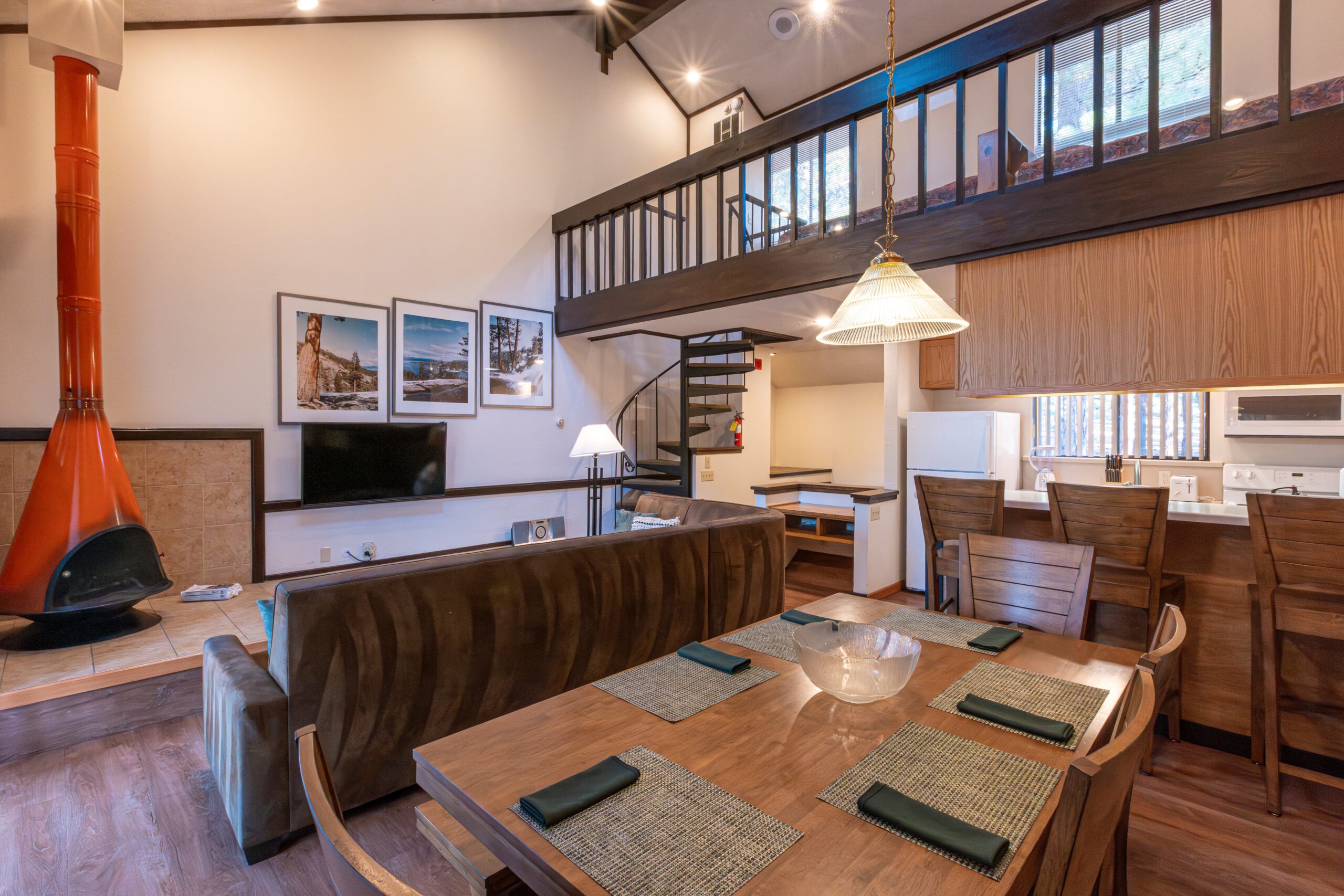 Living room and dining room