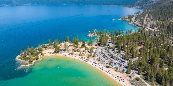 aerial of lake tahoe
